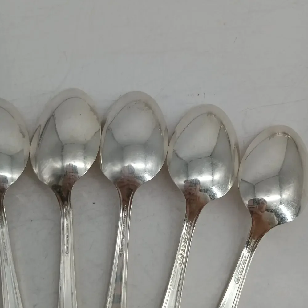 8X Tbsp Harmony House by Wallace Serenade Silverplate Flatware Table Spoons Vtg